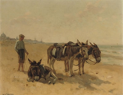 Strandezeltjes te Scheveningen: donkeys on the beach