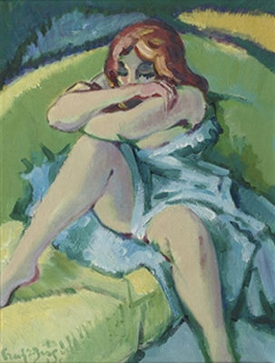 Seated redhaired girl