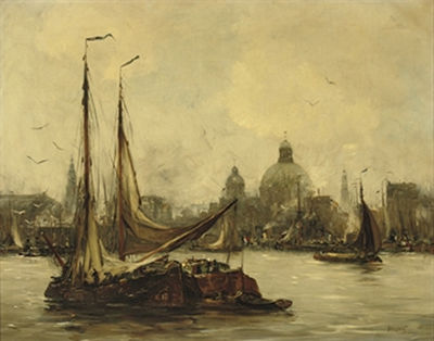 Amsterdam seen towards the south from the IJ