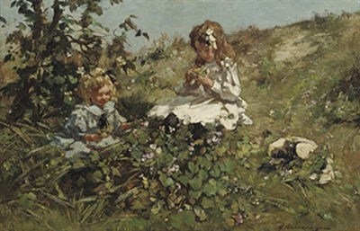 Picking flowers in the dunes