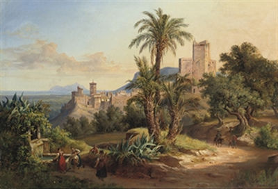 By a fountain in the Roman campagna