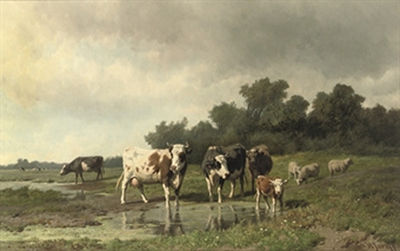 Cattle in the meadow by Hendrick Savry - Auction record, sale price, and art valuation. Compare with similar artists and explore comparable artworks.