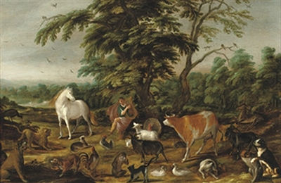 Orpheus enchanting the animals
