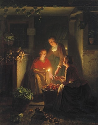 Sample artwork by Johannes Rosierse (1818 - 1901), known for figure, genre, interior painting - View similar artists and auction records
