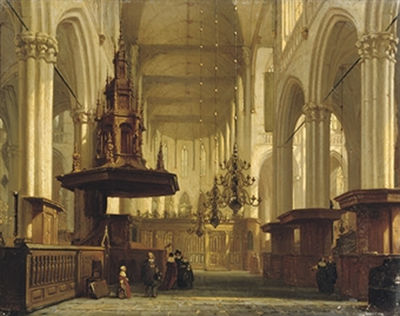 The pulpit in the nave of the Nieuwe Kerk, Amsterdam