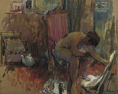 Seated nude in the artist's studio