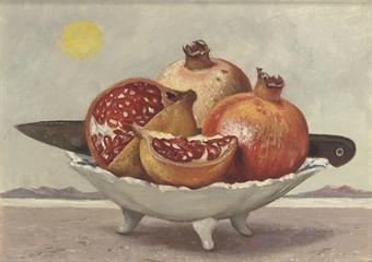 Pomegranates on a dish