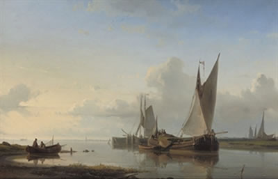 Spiegelend water: shipping on a calm