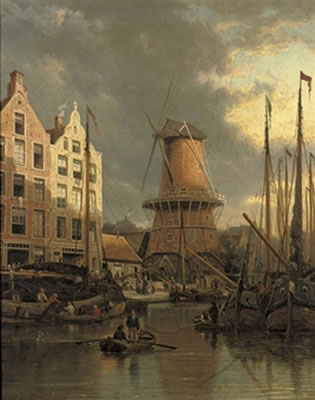 The Mill 'De Roozeboom', Amsterdam by Pieter Cornelis Dommersen - Auction record, sale price, and art valuation. Compare with similar artists and explore comparable artworks.