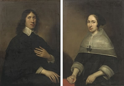 Portrait of Willem Craeyvanger (1616-1659), Portrait of Christine van de Wart (pair)