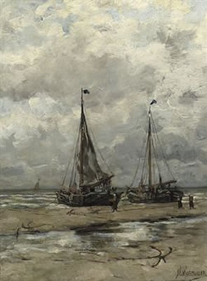 Bomschuiten on the beach