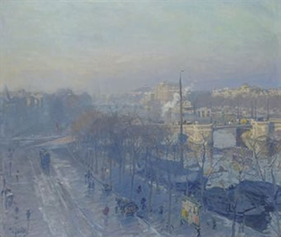 The Amstel seen from the artist's studio with the Amstel Hotel and the Ceintuurbaanbrug in the distance (recto); and a river in summer (verso)