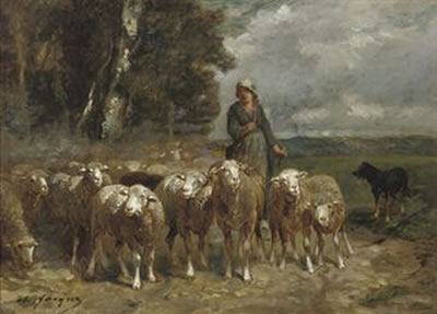 A shepherdess and her flock