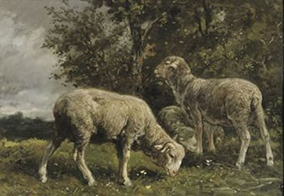 Moutons sous un arbre: sheep under a tree by Charles Jacquemot - Auction record, sale price, and art valuation. Compare with similar artists and explore comparable artworks.