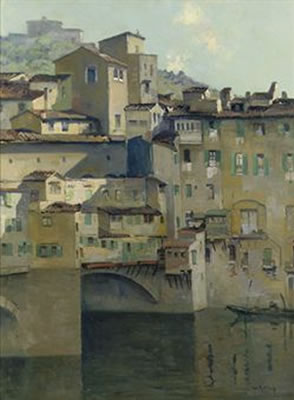 Ponte Vecchio seen from the water, Florence