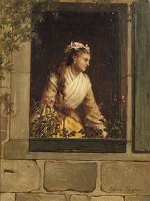 A girl in a window