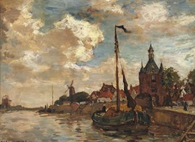 The harbour of Hoorn with the Hoofdtoren