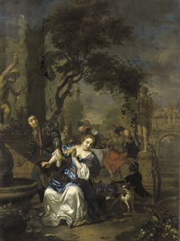 An elegant company in a garden landscape by Carel de Moor - Auction record, sale price, and art valuation. Compare with similar artists and explore comparable artworks.