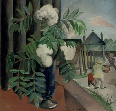 Lijsterbes bij het open raam: mountain-ash in a blue vase by Herman Kruyder - Auction record, sale price, and art valuation. Compare with similar artists and explore comparable artworks.