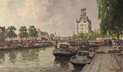 A view of the Witte Huis, Rotterdam by Gerardus Johannes Delfgaauw - Auction record, sale price, and art valuation. Compare with similar artists and explore comparable artworks.