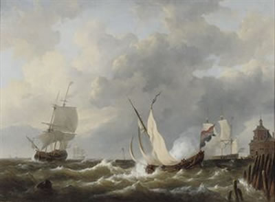 Sailing on choppy waters off the Dutch coast