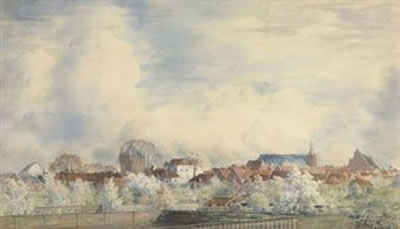 A view from the artist's studio, Hattem by Jan Voerman Sr - Auction record, sale price, and art valuation. Compare with similar artists and explore comparable artworks.