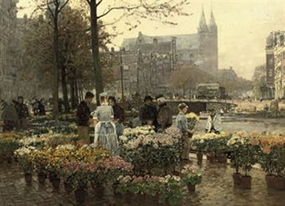 Selling Flowers on the Flower Market, Amsterdam by Hans Herrmann - Auction record, sale price, and art valuation. Compare with similar artists and explore comparable artworks.