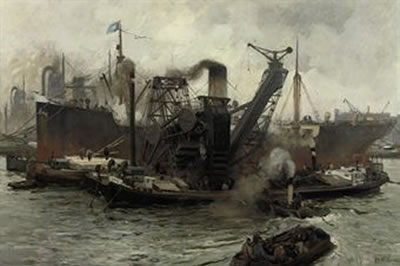 Sample artwork by August Willem Van Voorden (1881 - 1921), known for landscape, urban scene painting - View similar artists and auction records