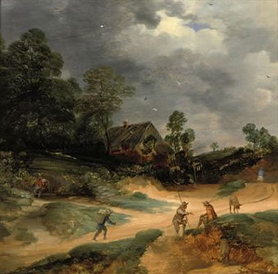 A dune landscape with figures and pigs on a track near a cottage by Lodewijk Vadder - Auction record, sale price, and art valuation. Compare with similar artists and explore comparable artworks.