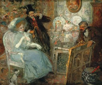 At the antique shop by Pierre Gourdault - Auction record, sale price, and art valuation. Compare with similar artists and explore comparable artworks.