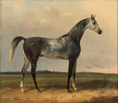 A gray horse in the meadow by Alois Bach - Auction record, sale price, and art valuation. Compare with similar artists and explore comparable artworks.