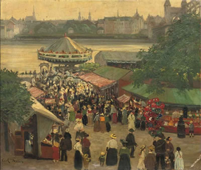 Sample artwork by Carl Nonn (1876 - 1949), known for portrait, rural landscape, still life city scape painting, decoration - View similar artists and auction records