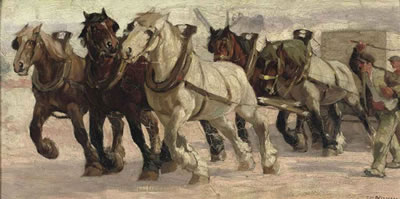Work horses by Constant De (Eugene) Busschere - Auction record, sale price, and art valuation. Compare with similar artists and explore comparable artworks.