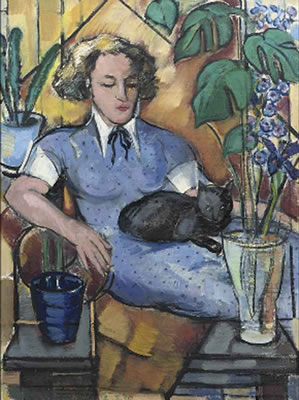Woman with a cat