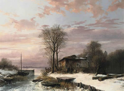 A winter landscape with figures near a house on the frozen waterfront by Abraham Van Der Wayen Pieterszen - Auction record, sale price, and art valuation. Compare with similar artists and explore comparable artworks.