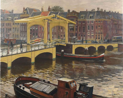 A view of the Magere Brug, Amsterdam