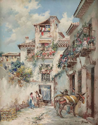 Blossoming flowers in Granada, Spain by Enrique Marin - Auction record, sale price, and art valuation. Compare with similar artists and explore comparable artworks.