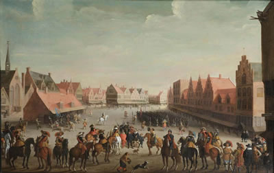 The disbanding of the Waardgelders by Prince Maurits on the Neude at Utrecht, 31 July 1618