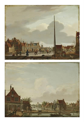 Sample artwork by Isaac Ouwater (1750 - 1793), known for topographical and townscape painting - View similar artists and auction records