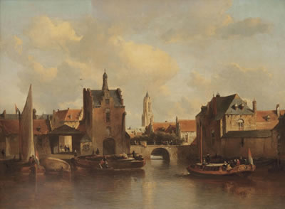 A view of Delft with the Rotterdamse poort, the Schiedamse poort and the Kethel poort by Antoine Waldorp - Auction record, sale price, and art valuation. Compare with similar artists and explore comparable artworks.