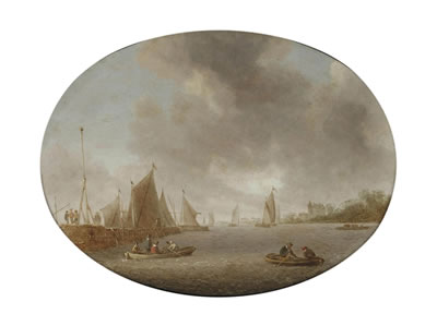 A river landscape with figures in rowing boats near a jetty, sailing vessels and a castle beyond by Jan Coelenbier - Auction record, sale price, and art valuation. Compare with similar artists and explore comparable artworks.