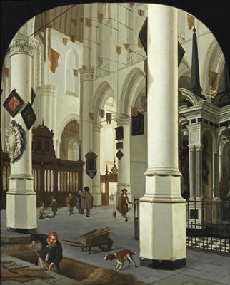 Interior of the Nieuwe Kerk, Delft, from the south-east, with the tombe of William the Silent by Hendrick Cornelisz Van Der Vliet - Auction record, sale price, and art valuation. Compare with similar artists and explore comparable artworks.