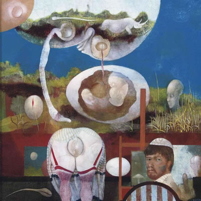 Portrait of Wout Muller: Self portrait with egg