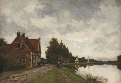 Klompweg, Nigtevecht, with Fort Hinderdam in the distance by Egbert Rubertus Derk Schaap - Auction record, sale price, and art valuation. Compare with similar artists and explore comparable artworks.