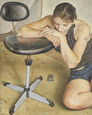 Girl Resting on Swiwel Chair