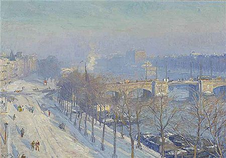 A view of the river Amstel in winter, seen from the artist's studio, Amsterdam