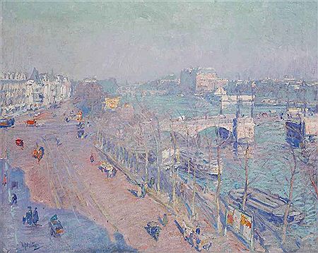 Early morning at the river Amstel seen from the artist's studio, Amsterdam