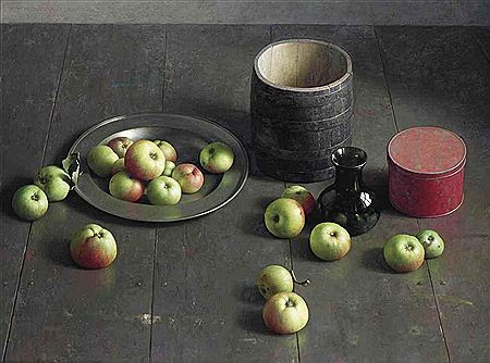 A still life with apples