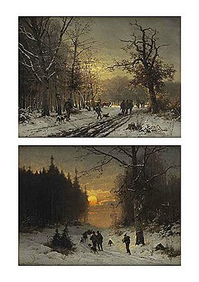 Hunters in the snow (2) by Conrad Wimmer - Auction record, sale price, and art valuation. Compare with similar artists and explore comparable artworks.