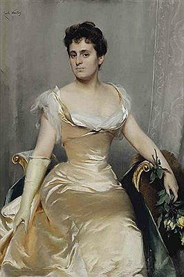 An elegant lady in a silk dress